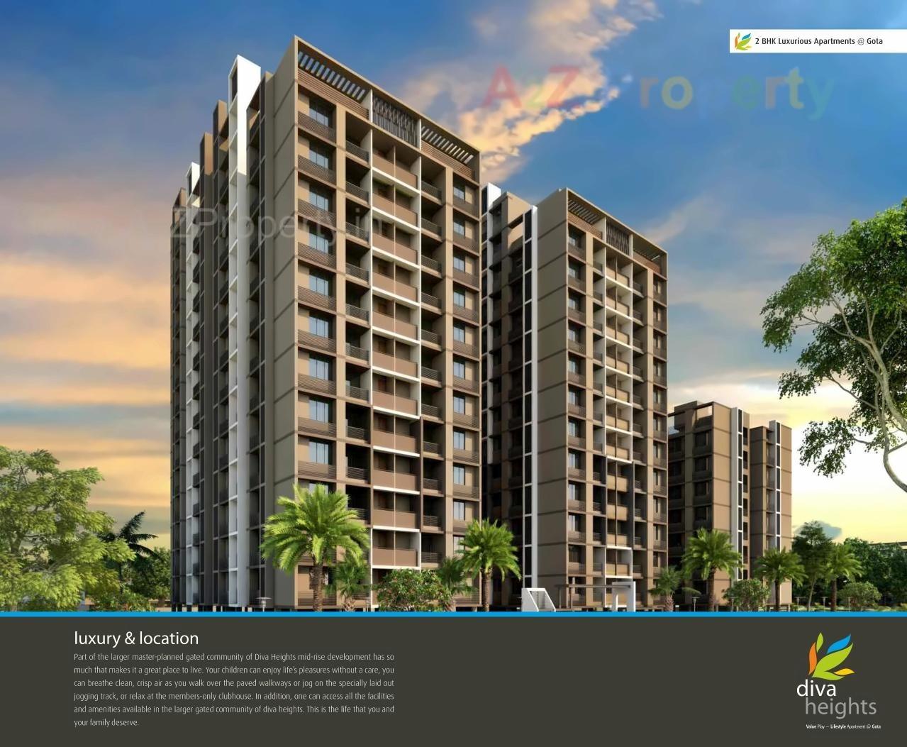 3D Elevation of real estate project Diva Height located at Gota, Ahmedabad, Gujarat