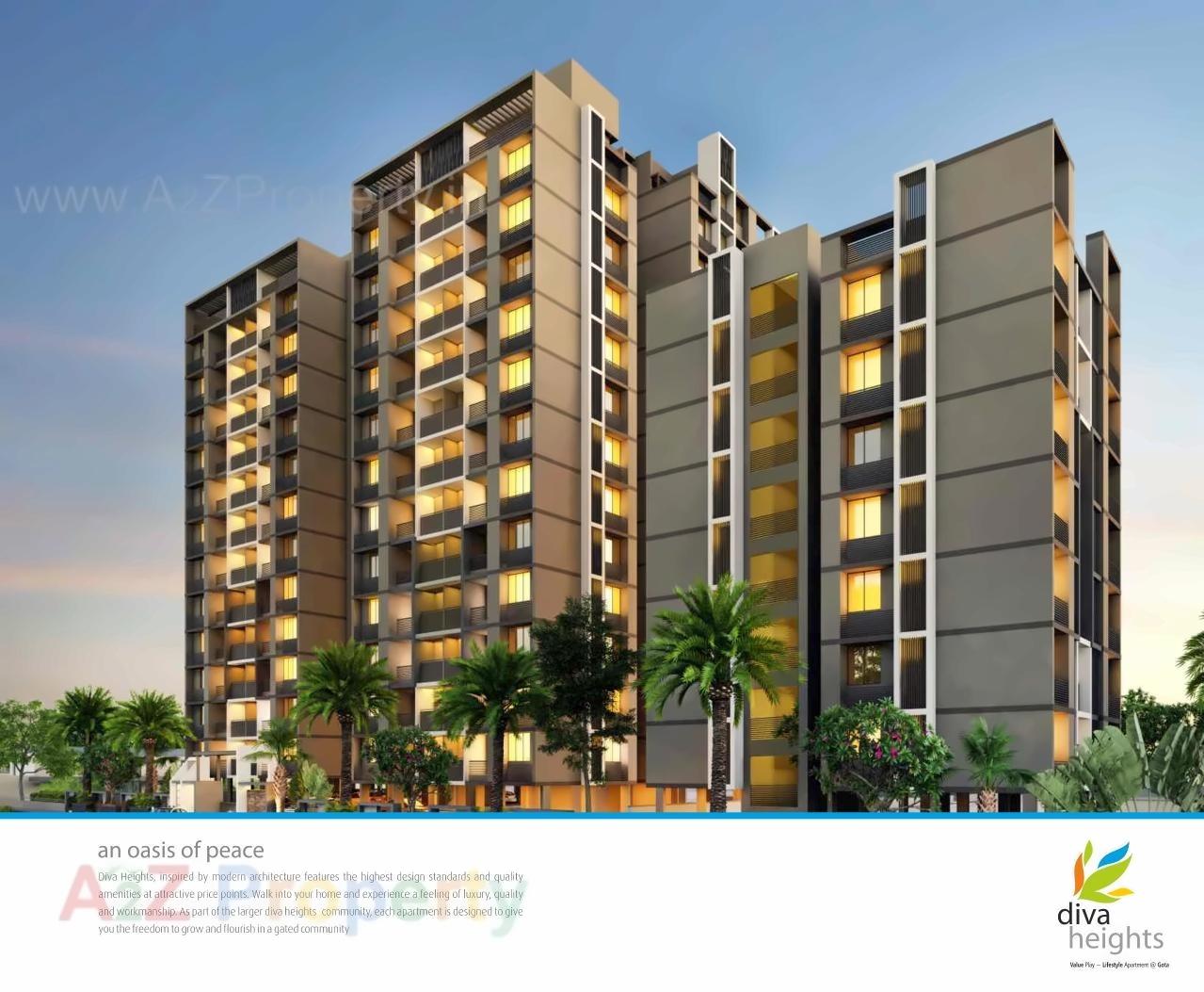 3D Elevation of real estate project Diva Height located at Gota, Ahmedabad, Gujarat