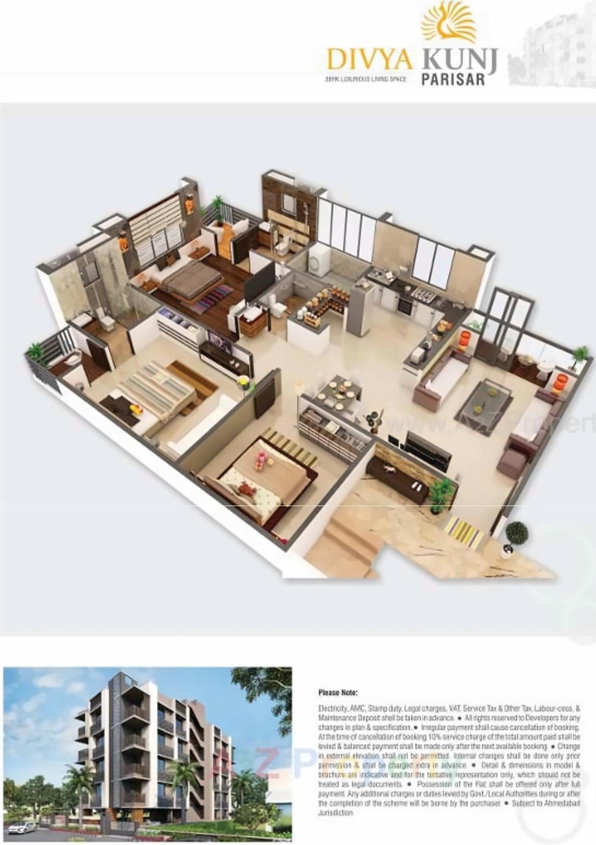 Layout of real estate project Divyakunj Parisar located at City, Ahmedabad, Gujarat