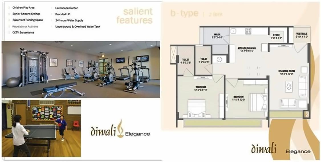 Layout of real estate project Diwali Elegance located at Tragad, Ahmedabad, Gujarat