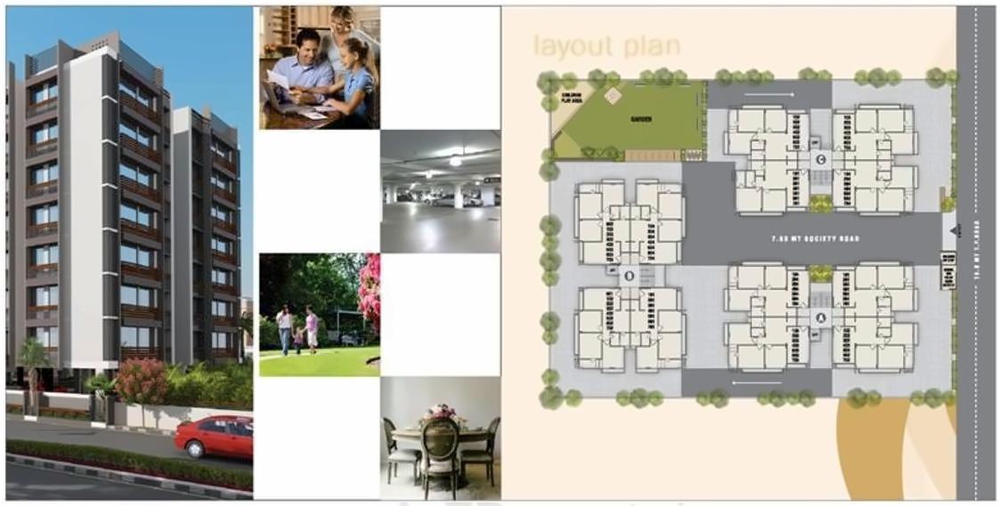 Layout of real estate project Diwali Elegance located at Tragad, Ahmedabad, Gujarat