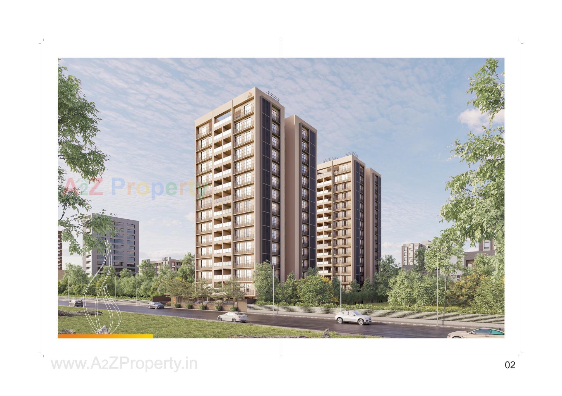 3D Elevation of real estate project Diwali Skyz located at Khoraj, Ahmedabad, Gujarat