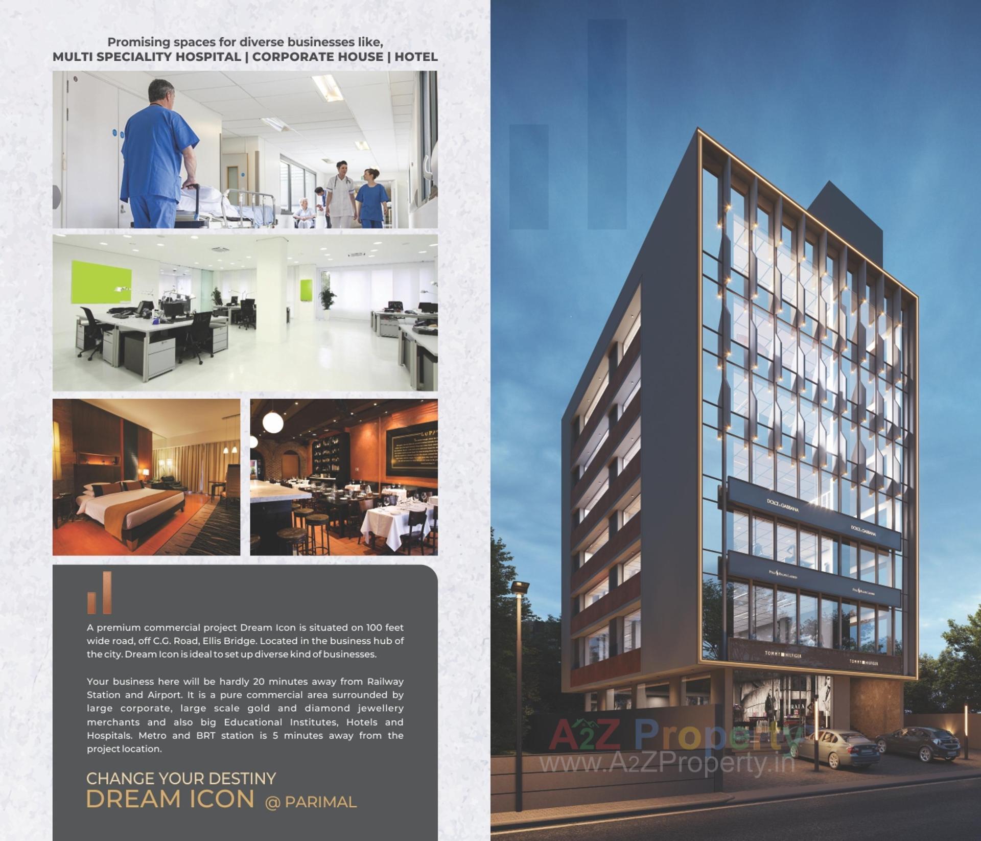 3D Elevation of real estate project Dream Icon @ Parimal located at Chhadawad, Ahmedabad, Gujarat