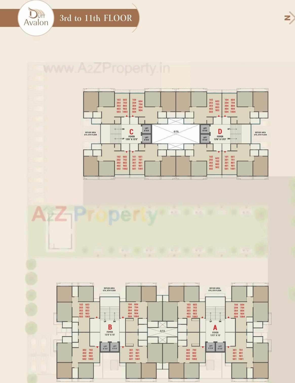 Layout of real estate project Dutt Avalon located at Tragad, Ahmedabad, Gujarat