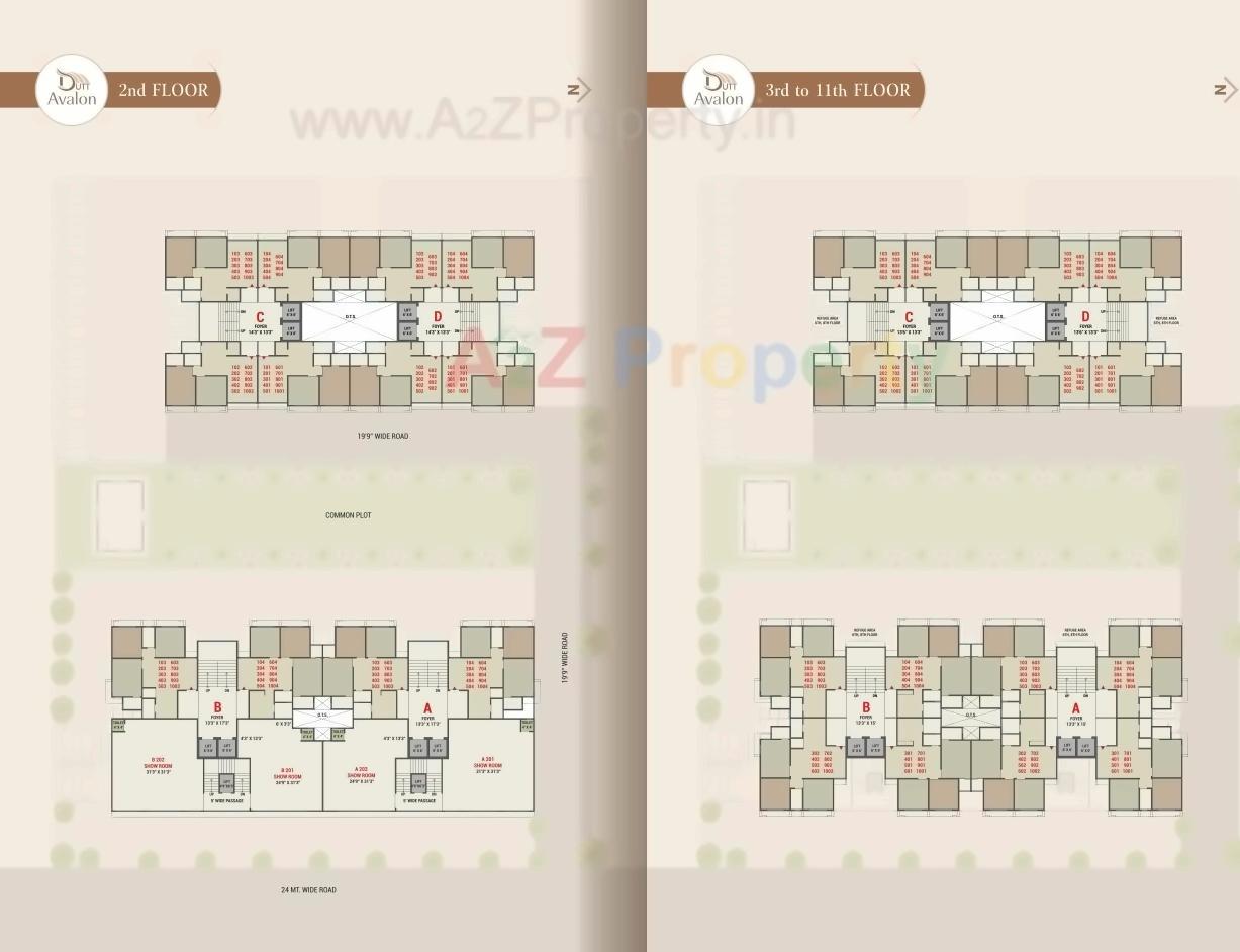 Layout of real estate project Dutt Avalon located at Tragad, Ahmedabad, Gujarat