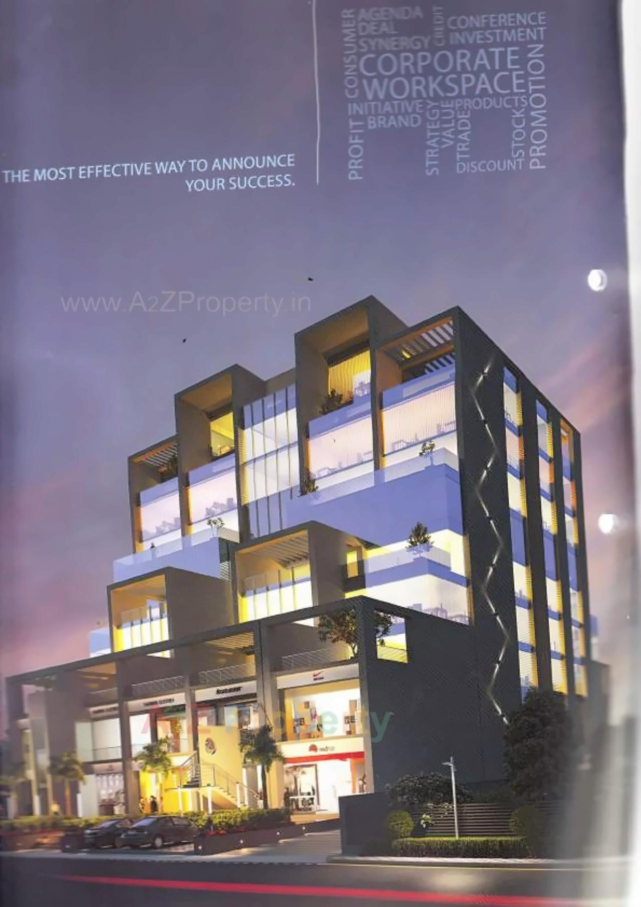 3D Elevation of real estate project Dwarkesh Business Hub located at Motera, Ahmedabad, Gujarat