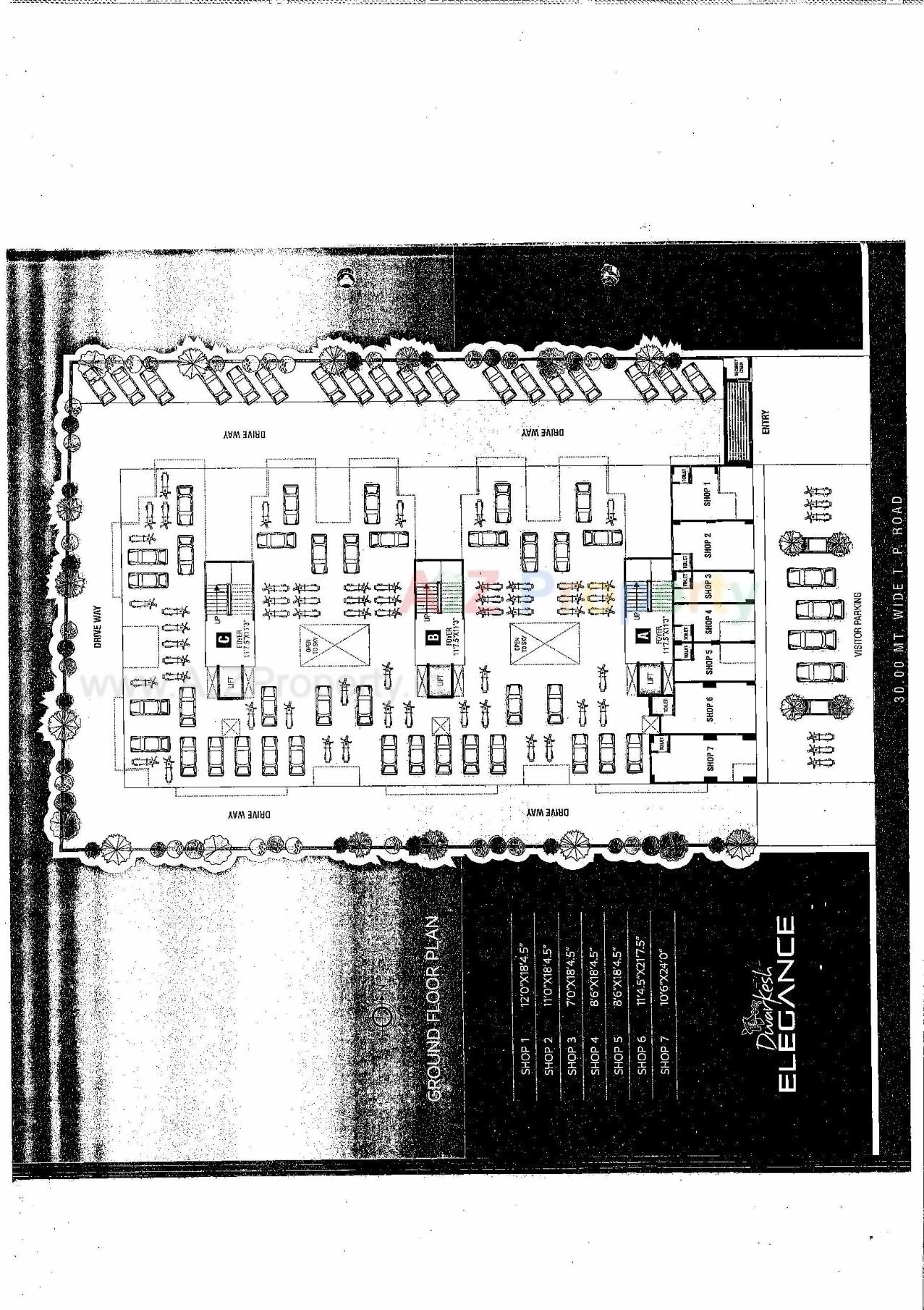 Layout of real estate project Dwarkesh Elegance located at Zundal, Ahmedabad, Gujarat
