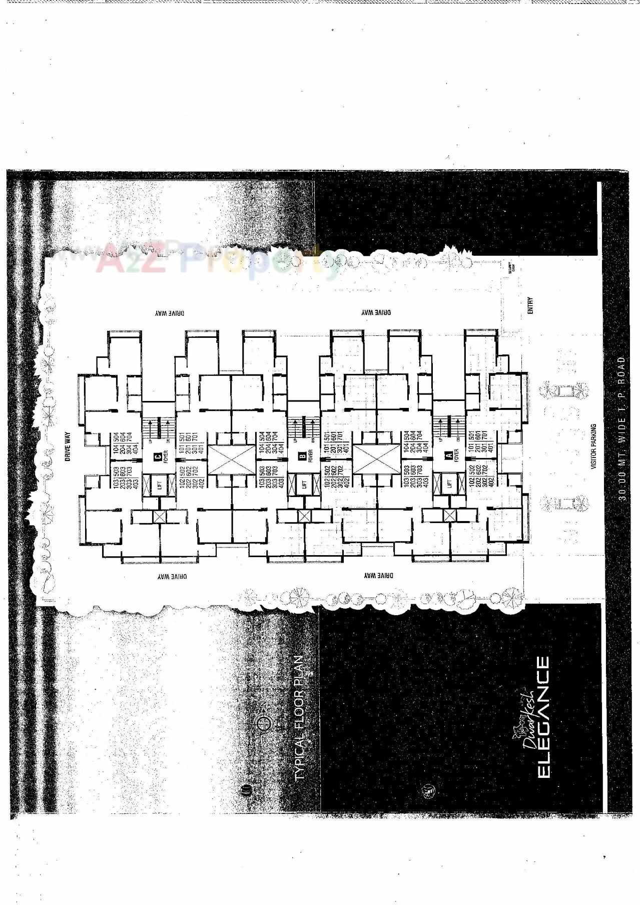 Layout of real estate project Dwarkesh Elegance located at Zundal, Ahmedabad, Gujarat