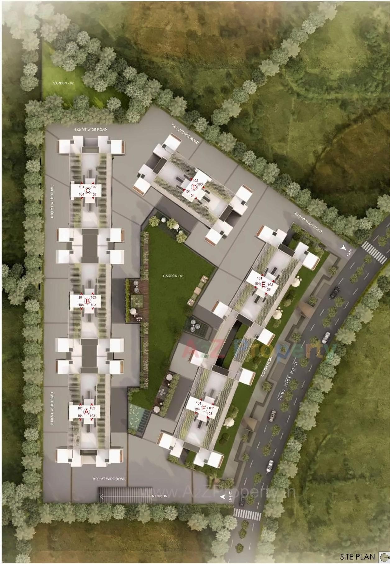 Layout of real estate project Dwarkesh Fragrance located at Chandkheda, Ahmedabad, Gujarat