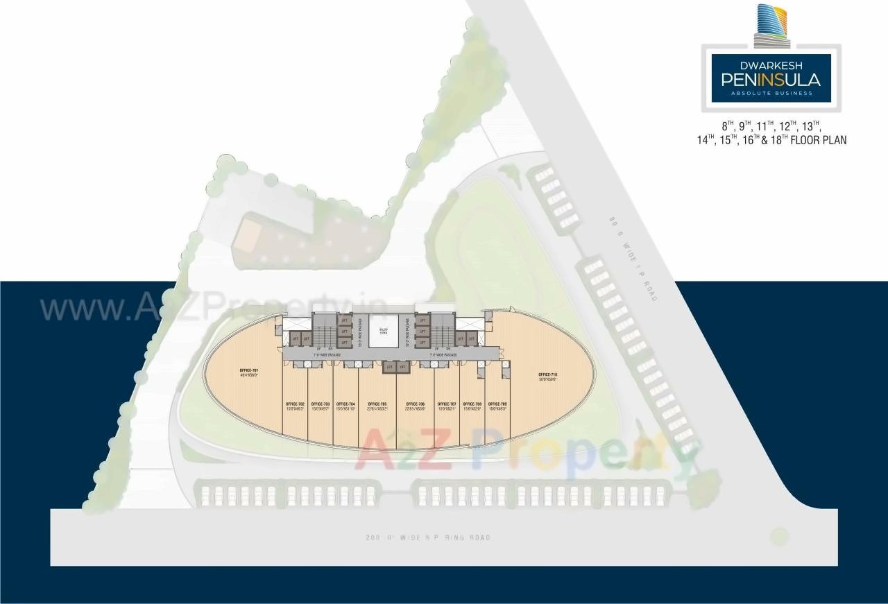 Layout of real estate project Dwarkesh Penninsulla located at Chankheda, Ahmedabad, Gujarat