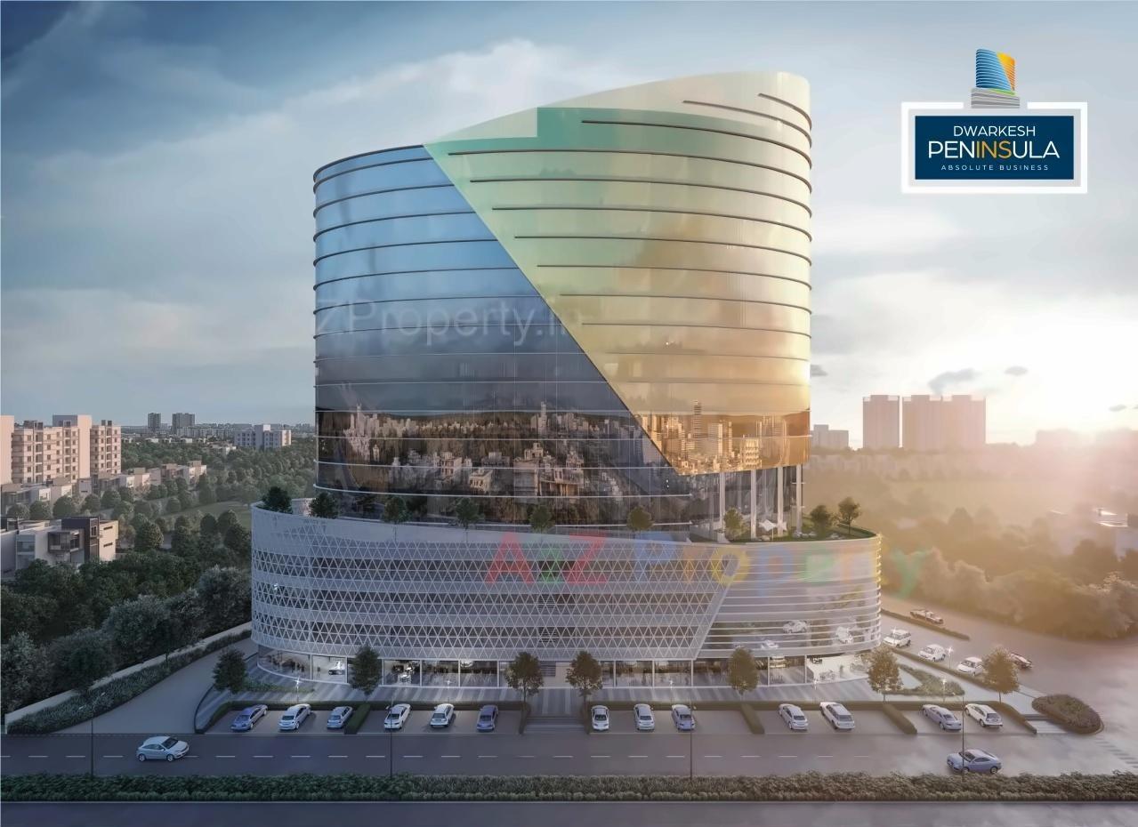 3D Elevation of real estate project Dwarkesh Penninsulla located at Chankheda, Ahmedabad, Gujarat