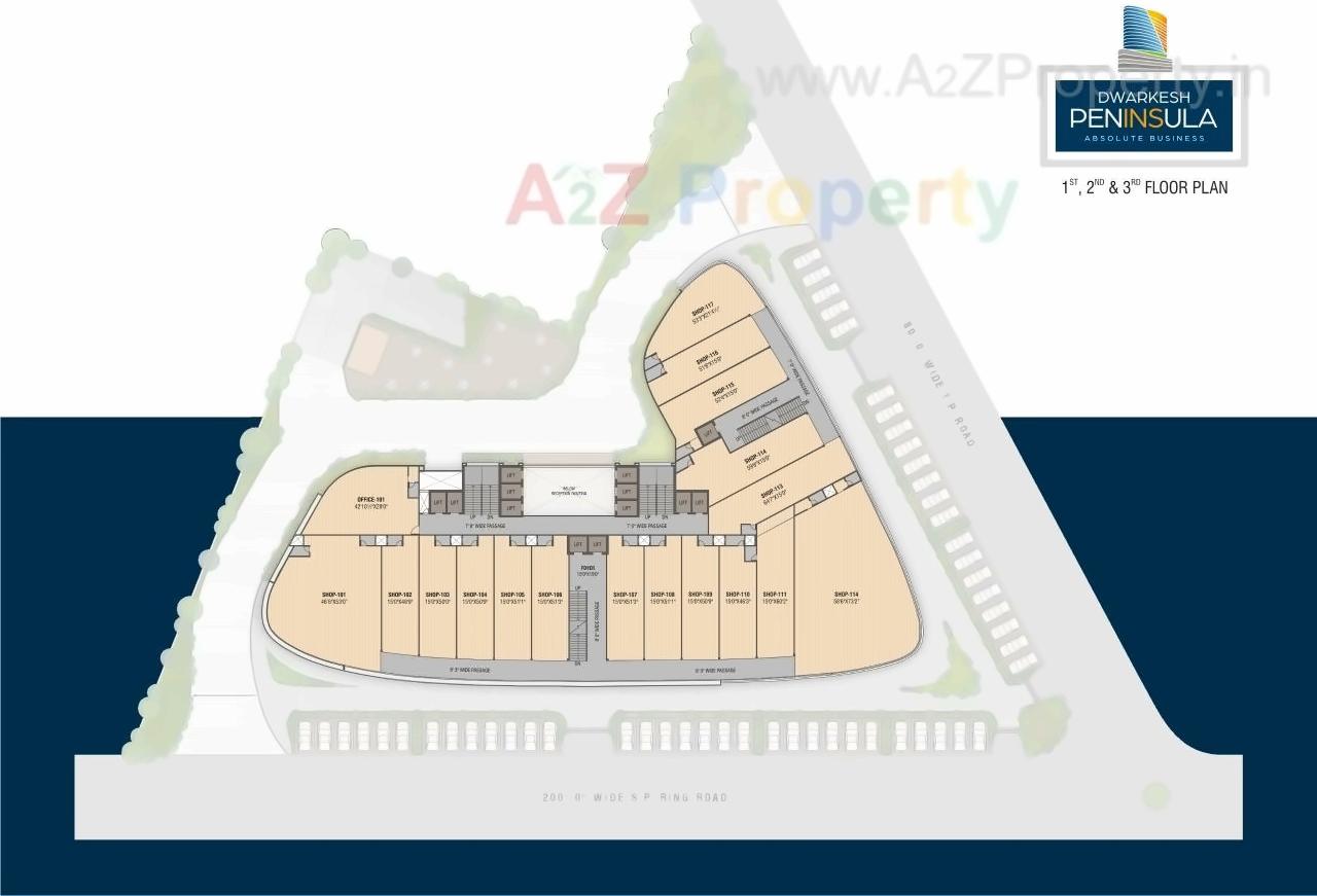 Layout of real estate project Dwarkesh Penninsulla located at Chankheda, Ahmedabad, Gujarat