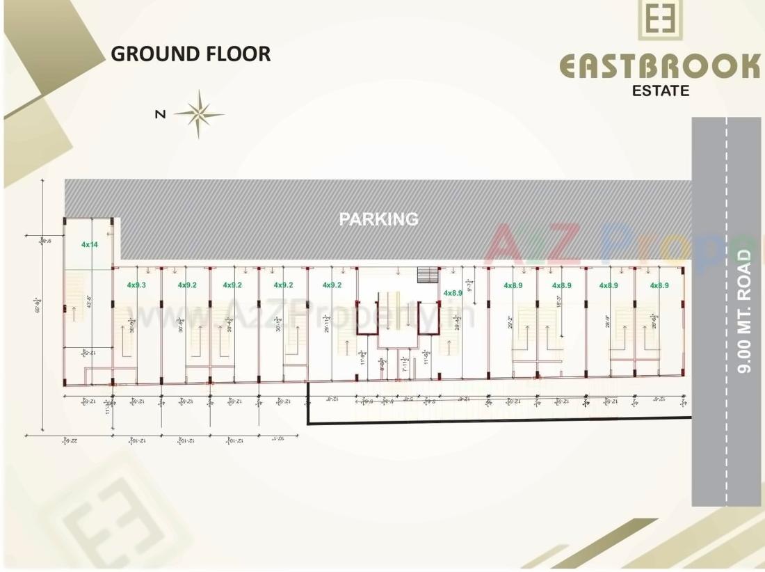 Layout of real estate project East Brook Estate located at Rakhiyal, Ahmedabad, Gujarat