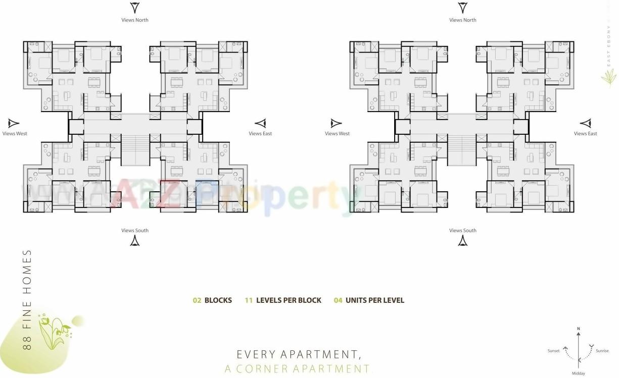 Layout of real estate project East Ebony located at Chandkheda, Ahmedabad, Gujarat