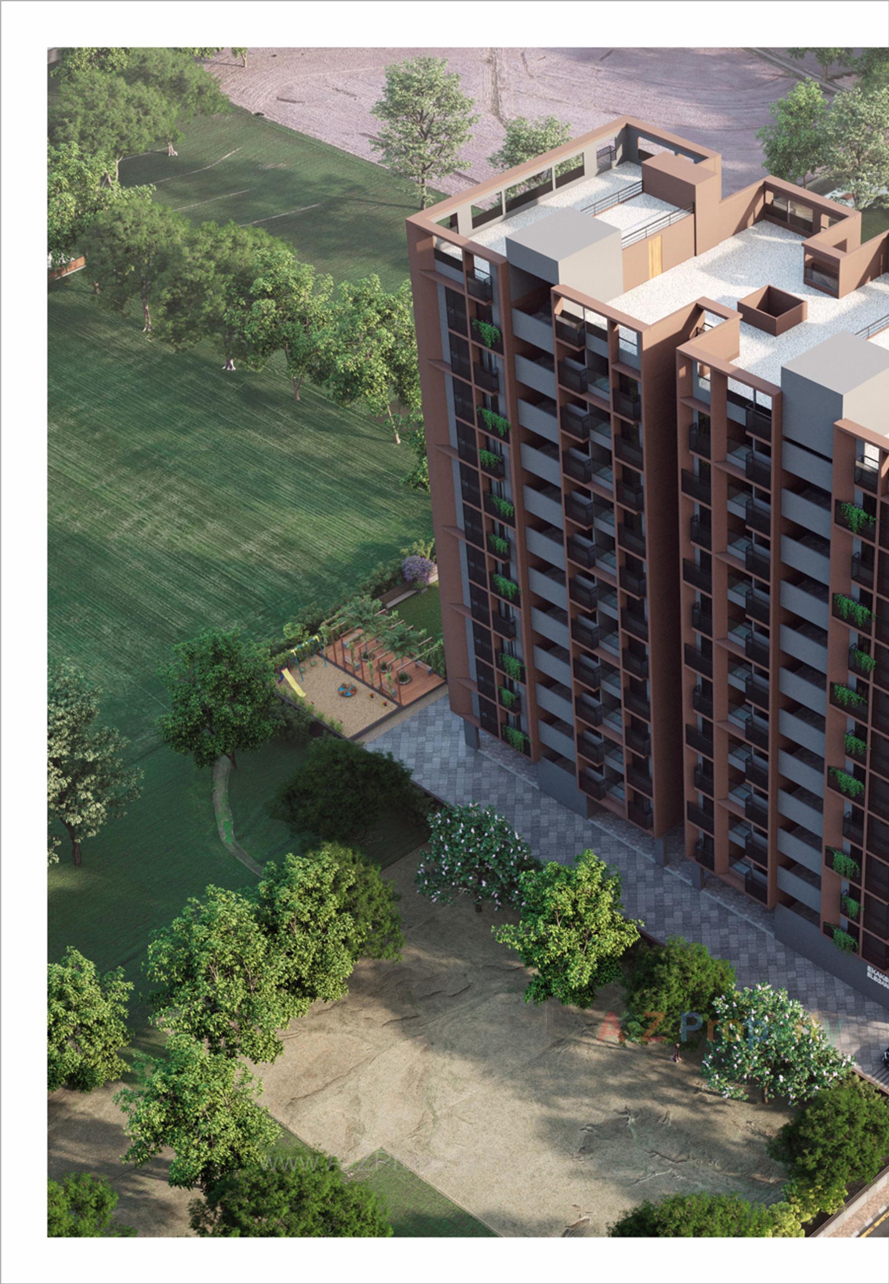 3D Elevation of real estate project Ekaksh Elegance located at Vinzol, Ahmedabad, Gujarat