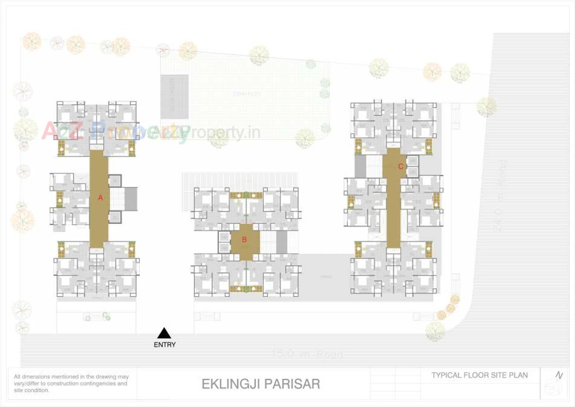 Layout of real estate project Eklingji Parisar located at Sanand, Ahmedabad, Gujarat