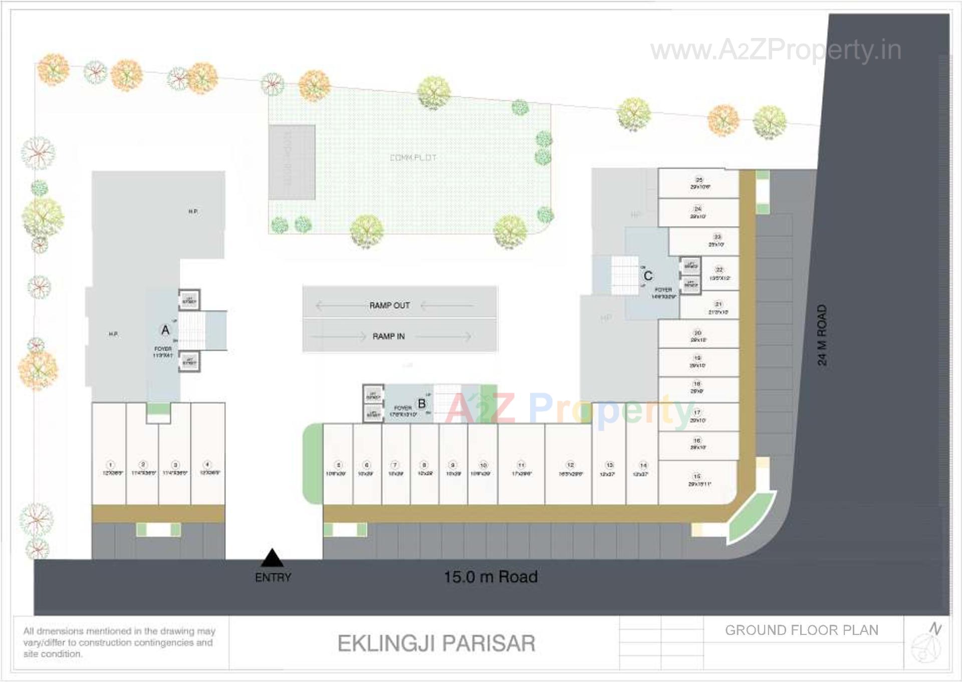 Layout of real estate project Eklingji Parisar located at Sanand, Ahmedabad, Gujarat
