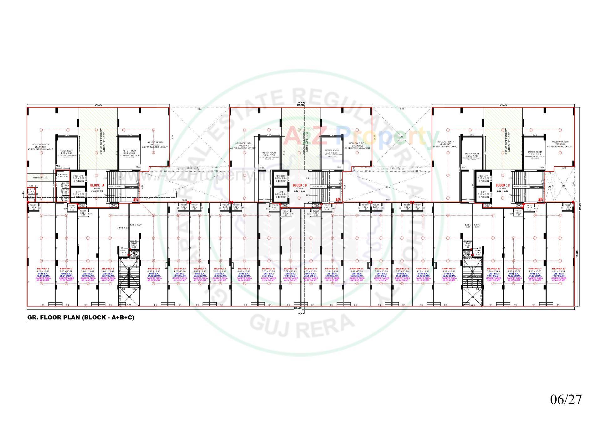 Layout of real estate project Eklingji Satvam located at Ghuma, Ahmedabad, Gujarat