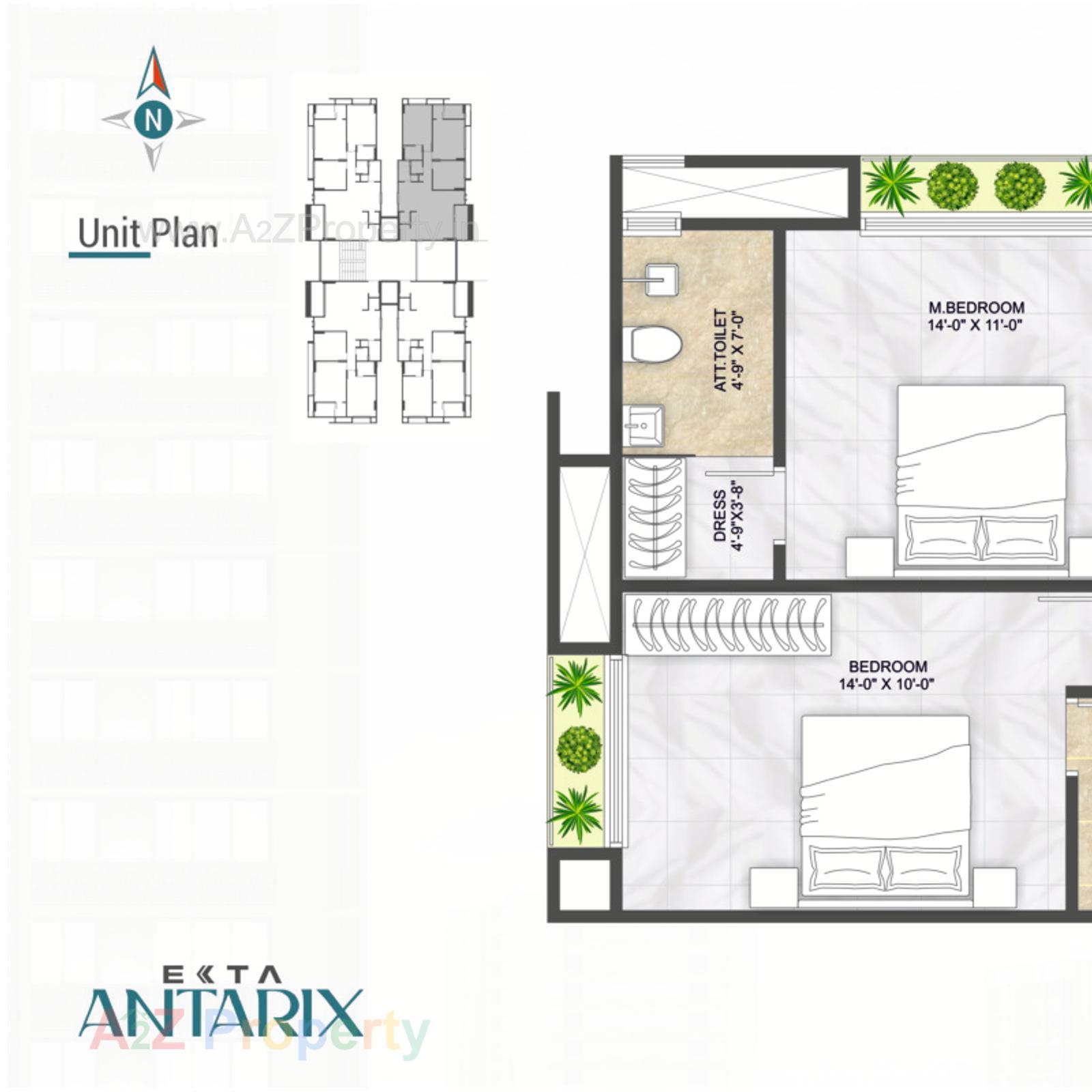 Layout of real estate project Ekta Antarix located at Ahmedabad, Ahmedabad, Gujarat