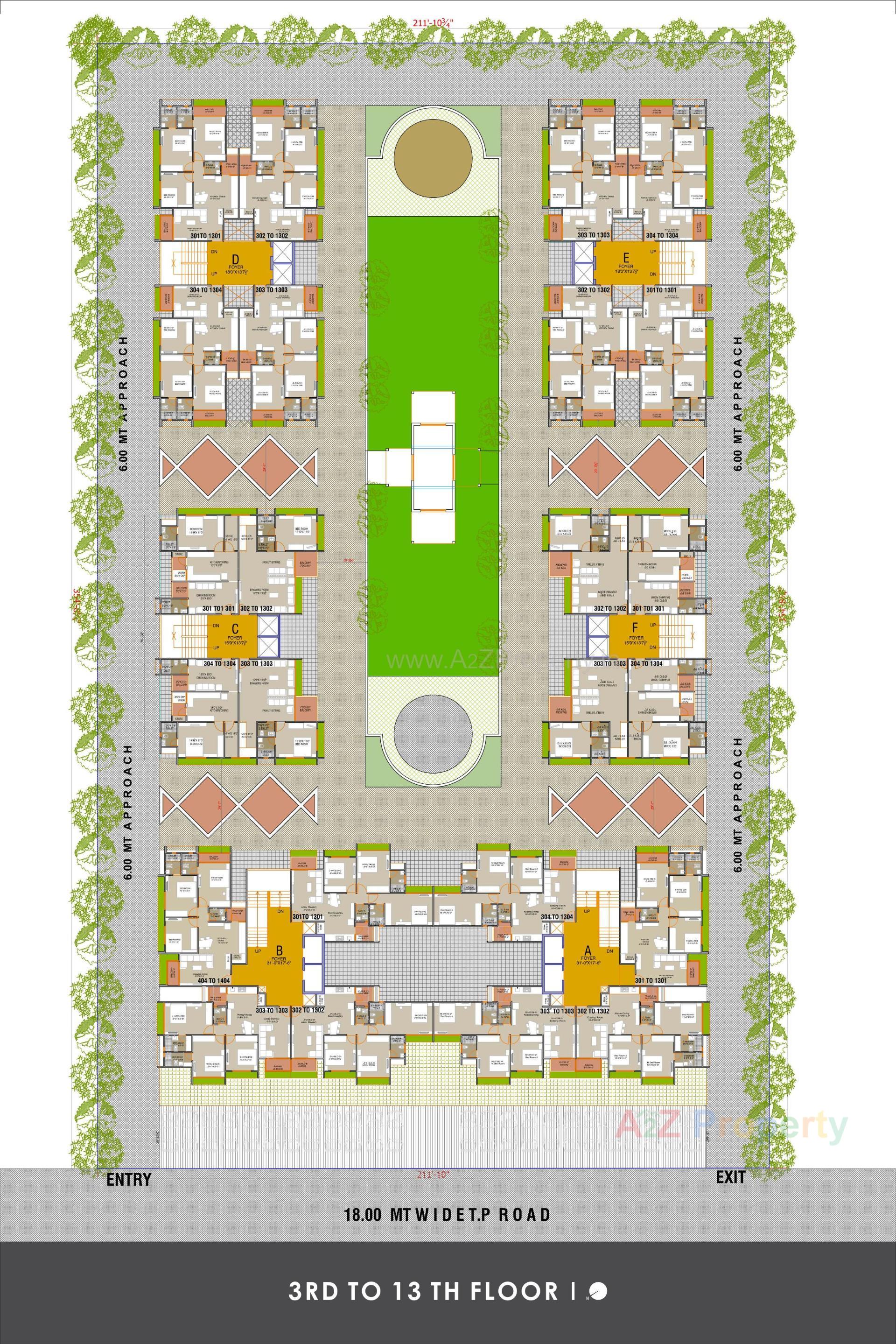 Layout of real estate project Elenza Greenwood located at Ghuma, Ahmedabad, Gujarat