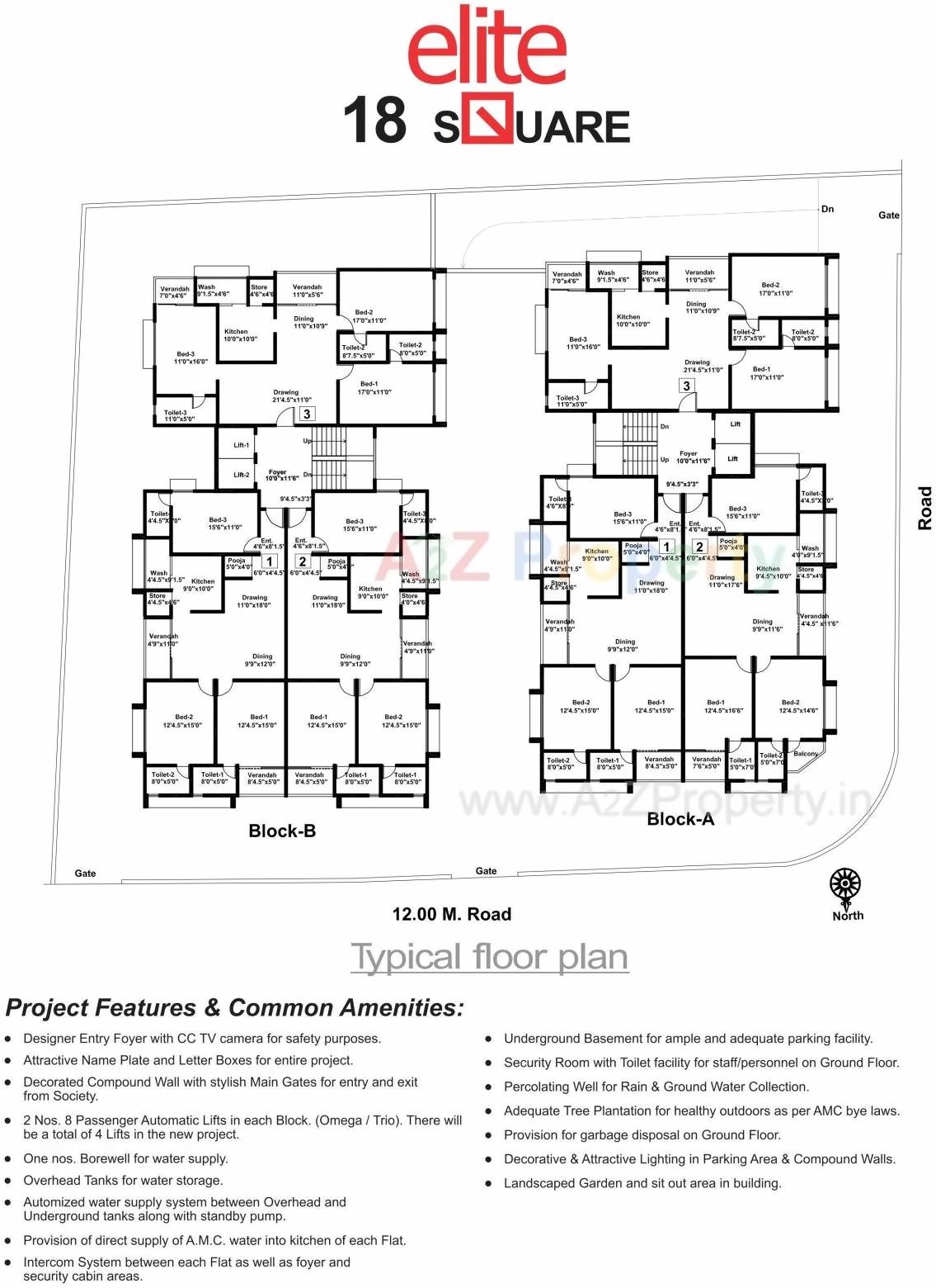 Layout of real estate project Elite 18 Square located at City, Ahmedabad, Gujarat