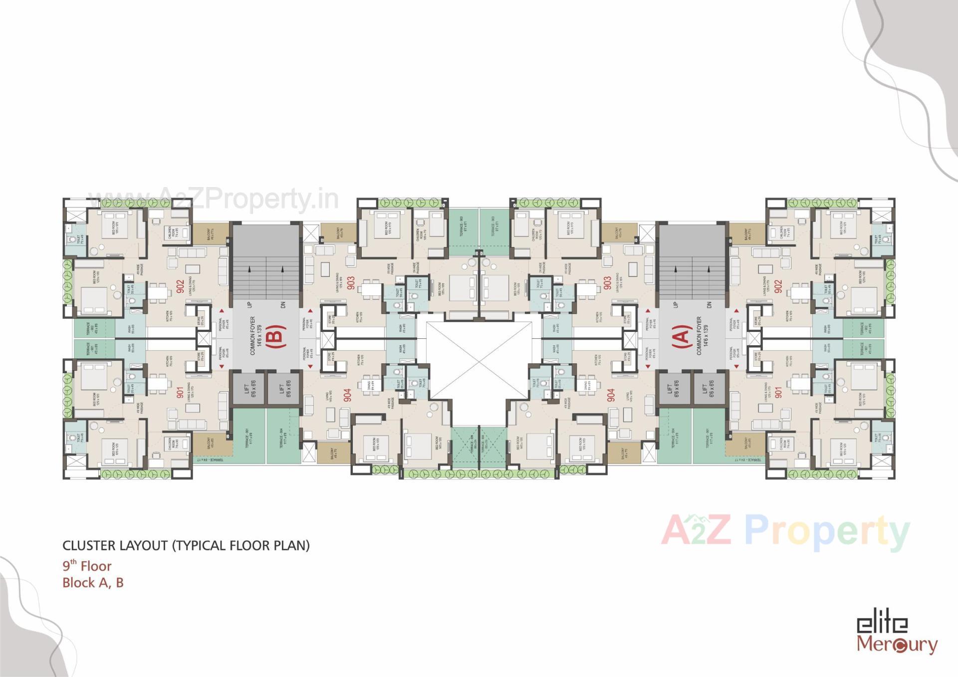 Layout of real estate project Elite Mercury located at Tragad, Ahmedabad, Gujarat
