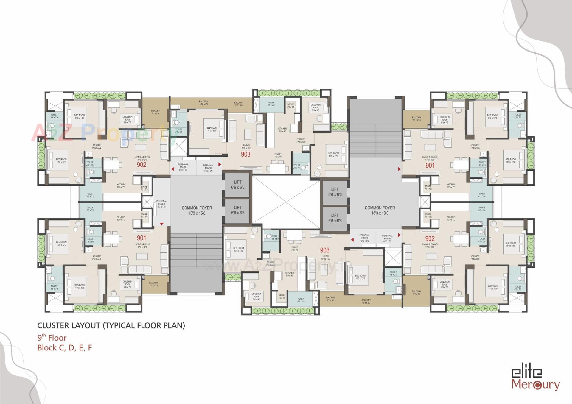 Layout of real estate project Elite Mercury located at Tragad, Ahmedabad, Gujarat