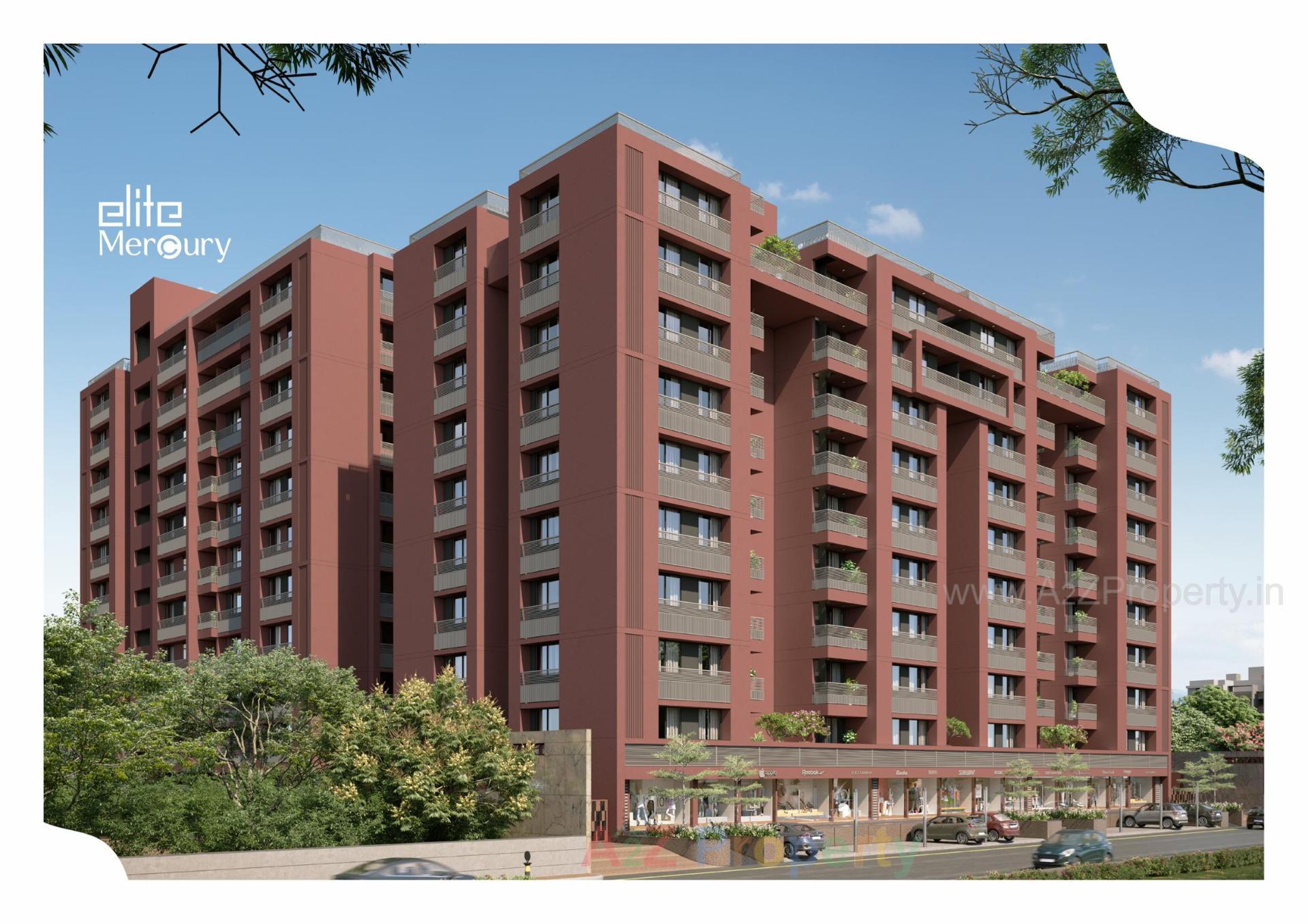 3D Elevation of real estate project Elite Mercury located at Tragad, Ahmedabad, Gujarat
