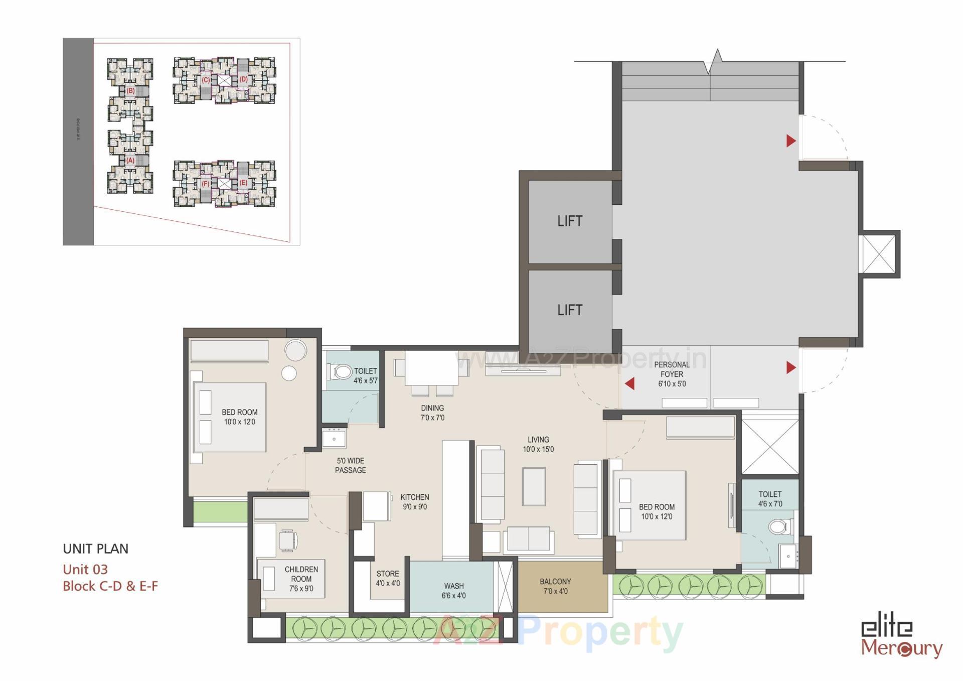 Layout of real estate project Elite Mercury located at Tragad, Ahmedabad, Gujarat