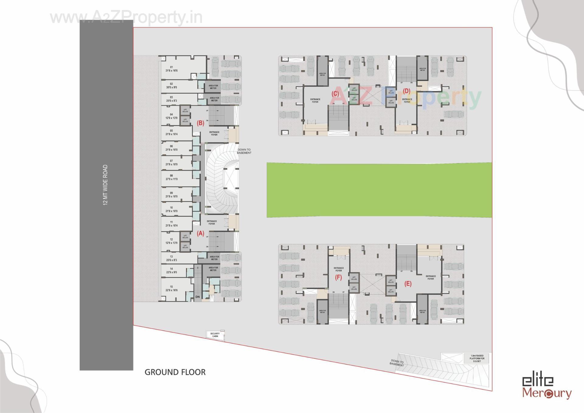 Layout of real estate project Elite Mercury located at Tragad, Ahmedabad, Gujarat