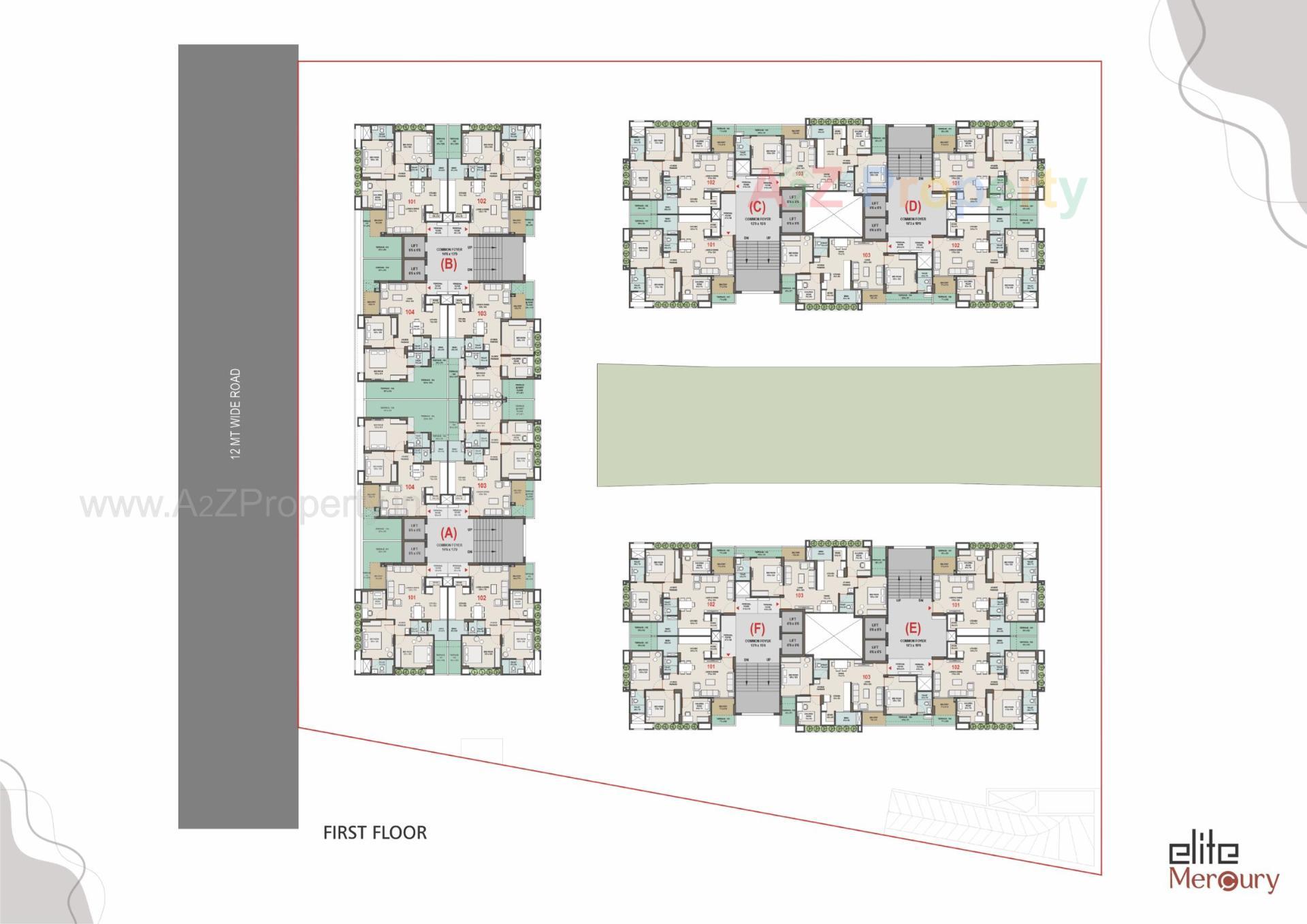 Layout of real estate project Elite Mercury located at Tragad, Ahmedabad, Gujarat