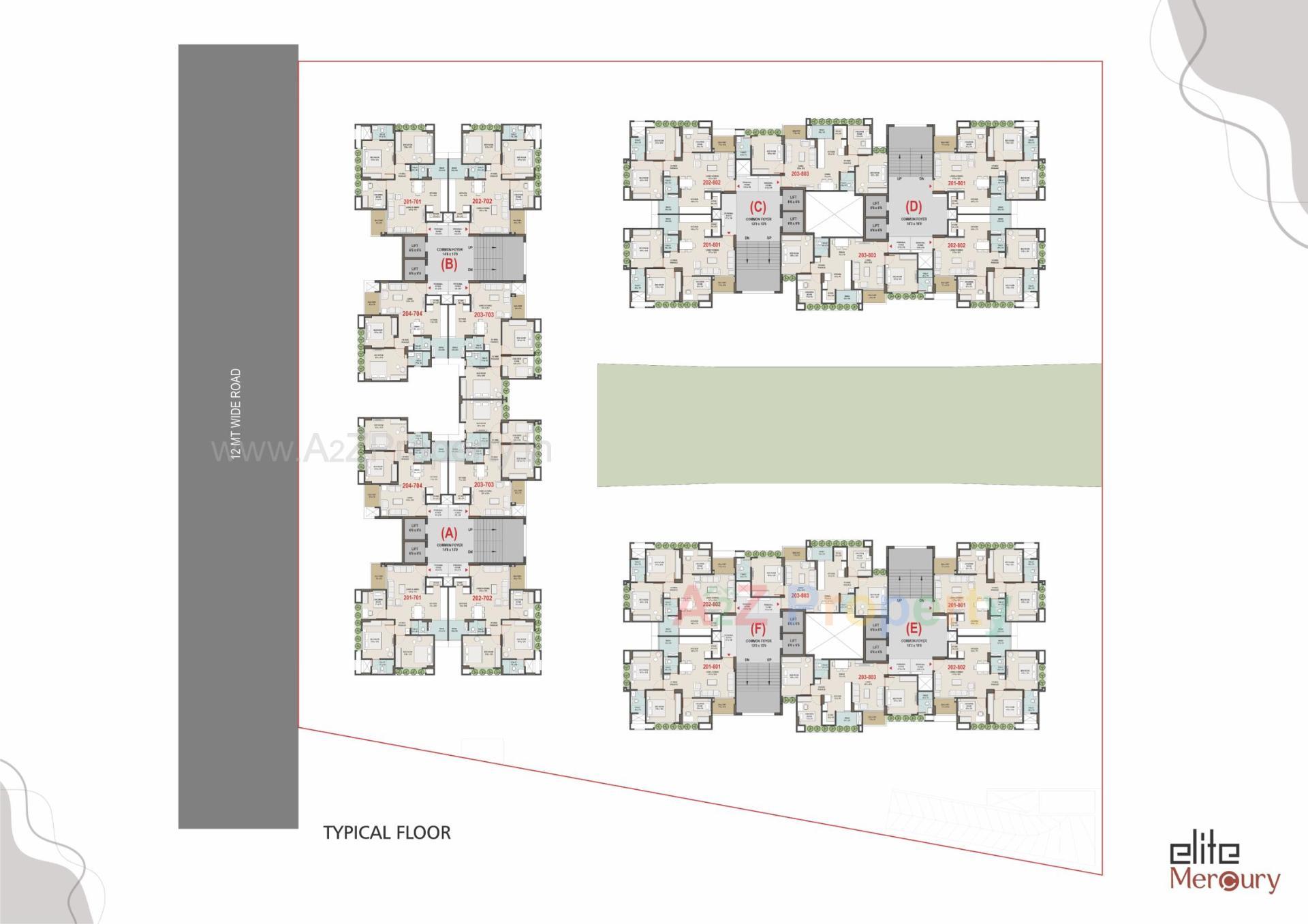 Layout of real estate project Elite Mercury located at Tragad, Ahmedabad, Gujarat