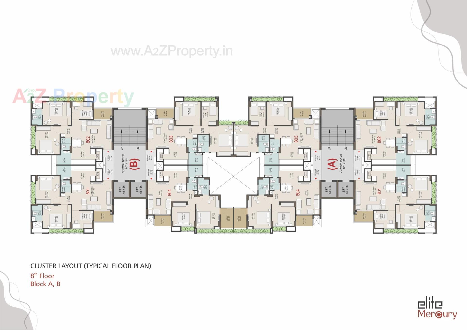 Layout of real estate project Elite Mercury located at Tragad, Ahmedabad, Gujarat