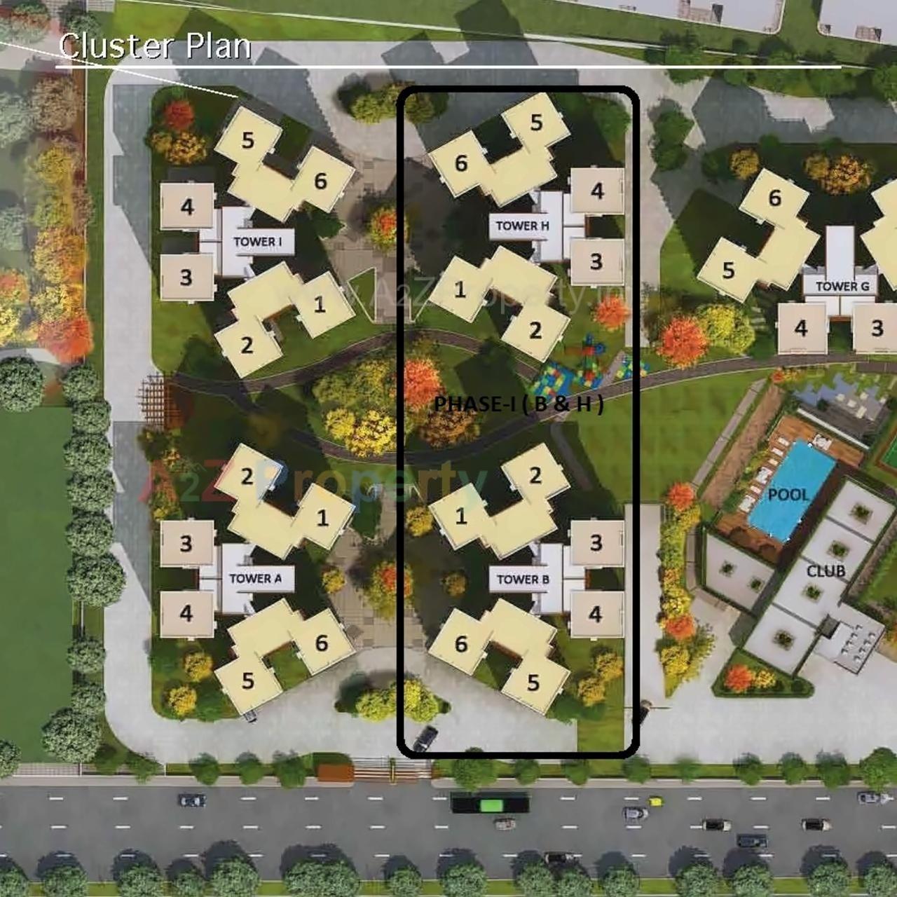 Layout of real estate project Elysium () located at Khodiyar, Ahmedabad, Gujarat