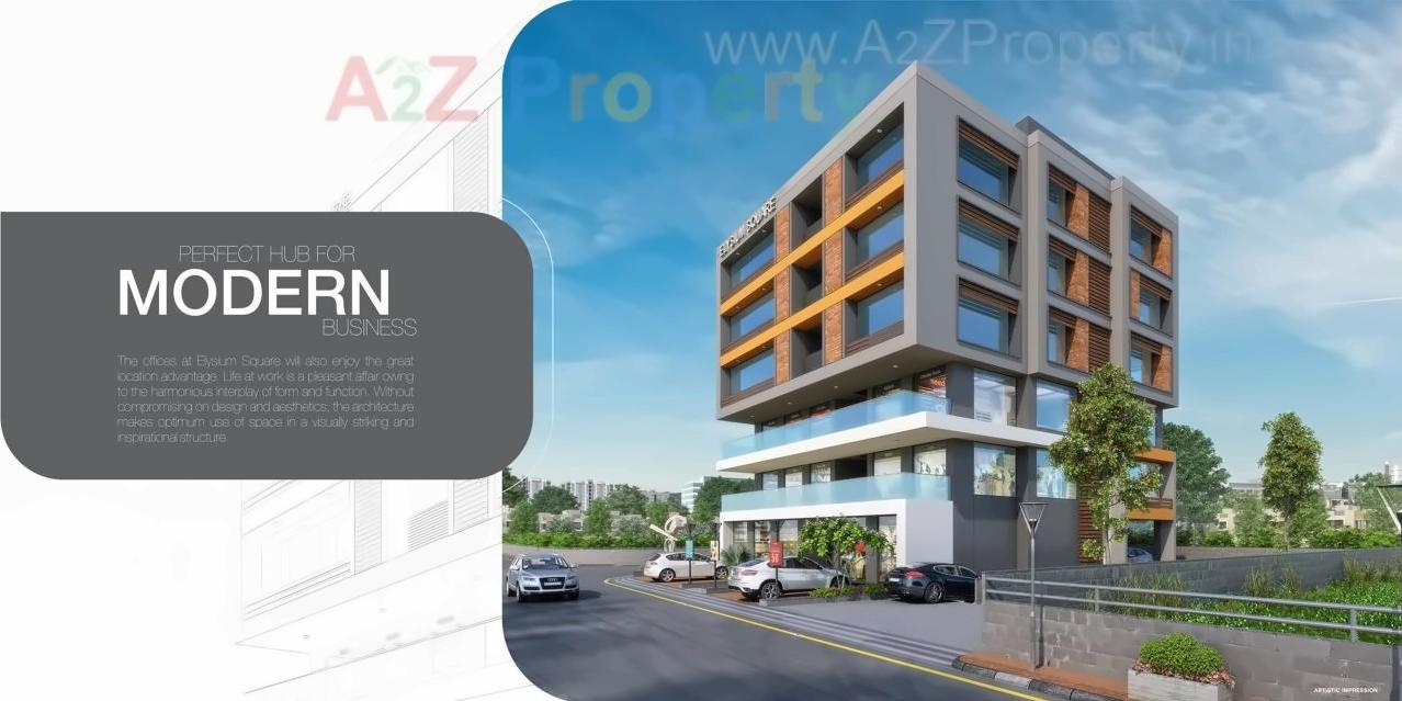 3D Elevation of real estate project Elysium Square located at Saijpur, Ahmedabad, Gujarat