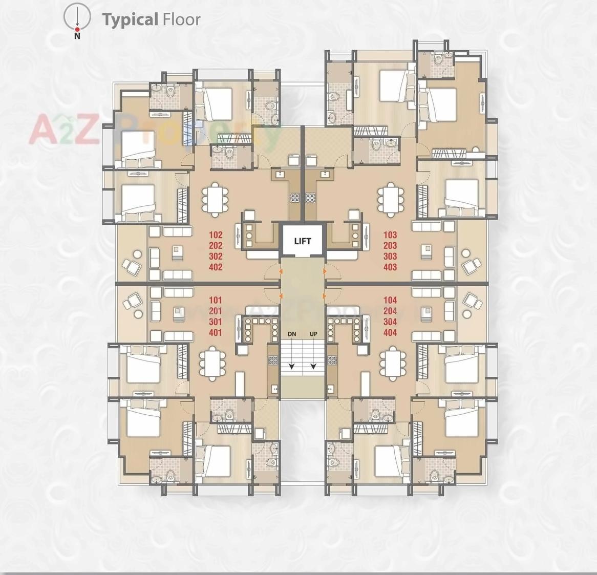 Layout of real estate project Emerald Apartment located at Vejalpur, Ahmedabad, Gujarat