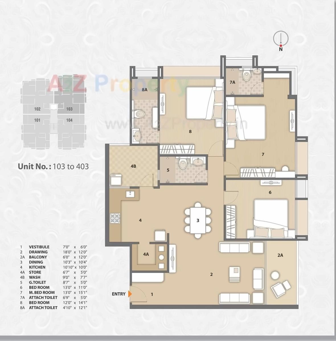 Layout of real estate project Emerald Apartment located at Vejalpur, Ahmedabad, Gujarat