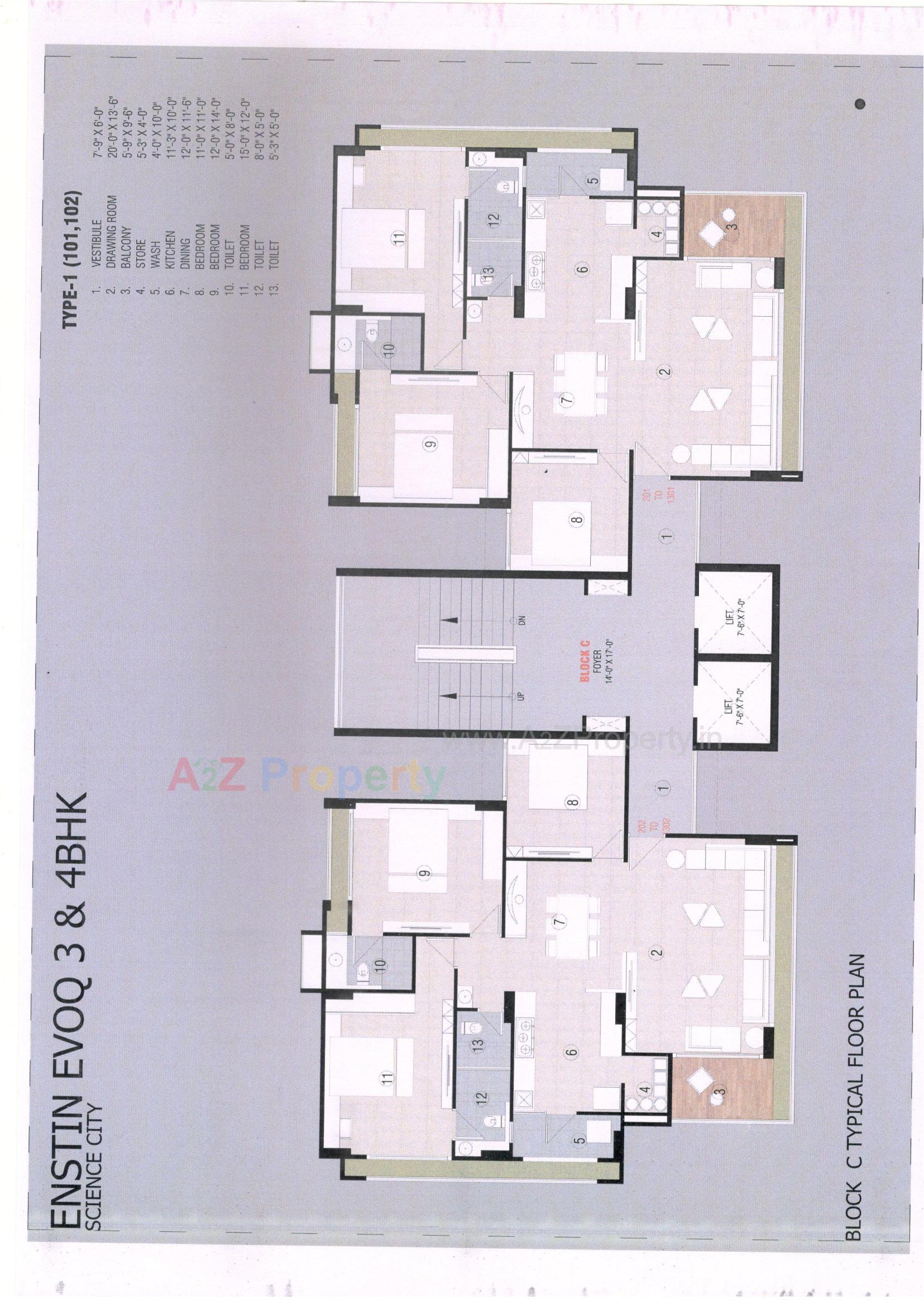 Layout of real estate project Enstin Evoq located at Sola, Ahmedabad, Gujarat
