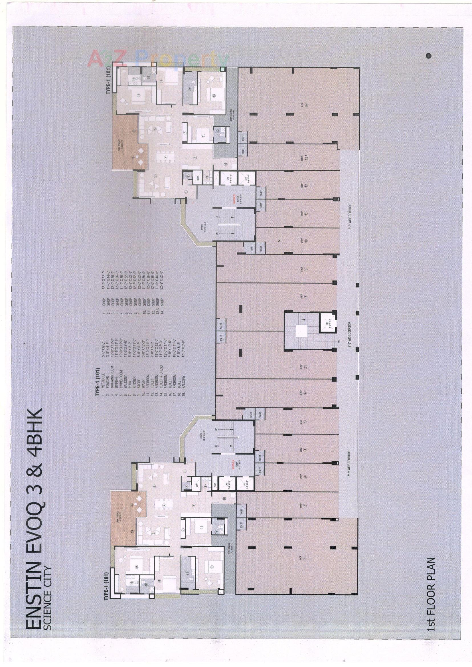 Layout of real estate project Enstin Evoq located at Sola, Ahmedabad, Gujarat