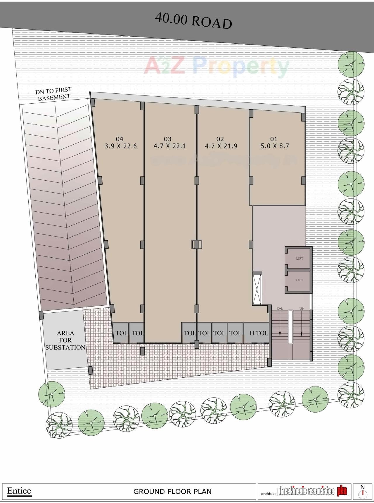 Layout of real estate project Entice located at Makarba, Ahmedabad, Gujarat