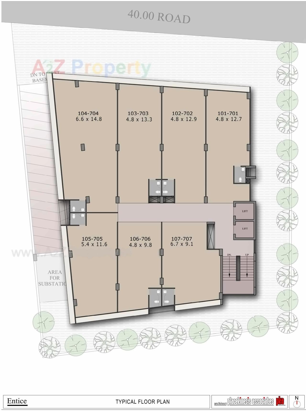 Layout of real estate project Entice located at Makarba, Ahmedabad, Gujarat