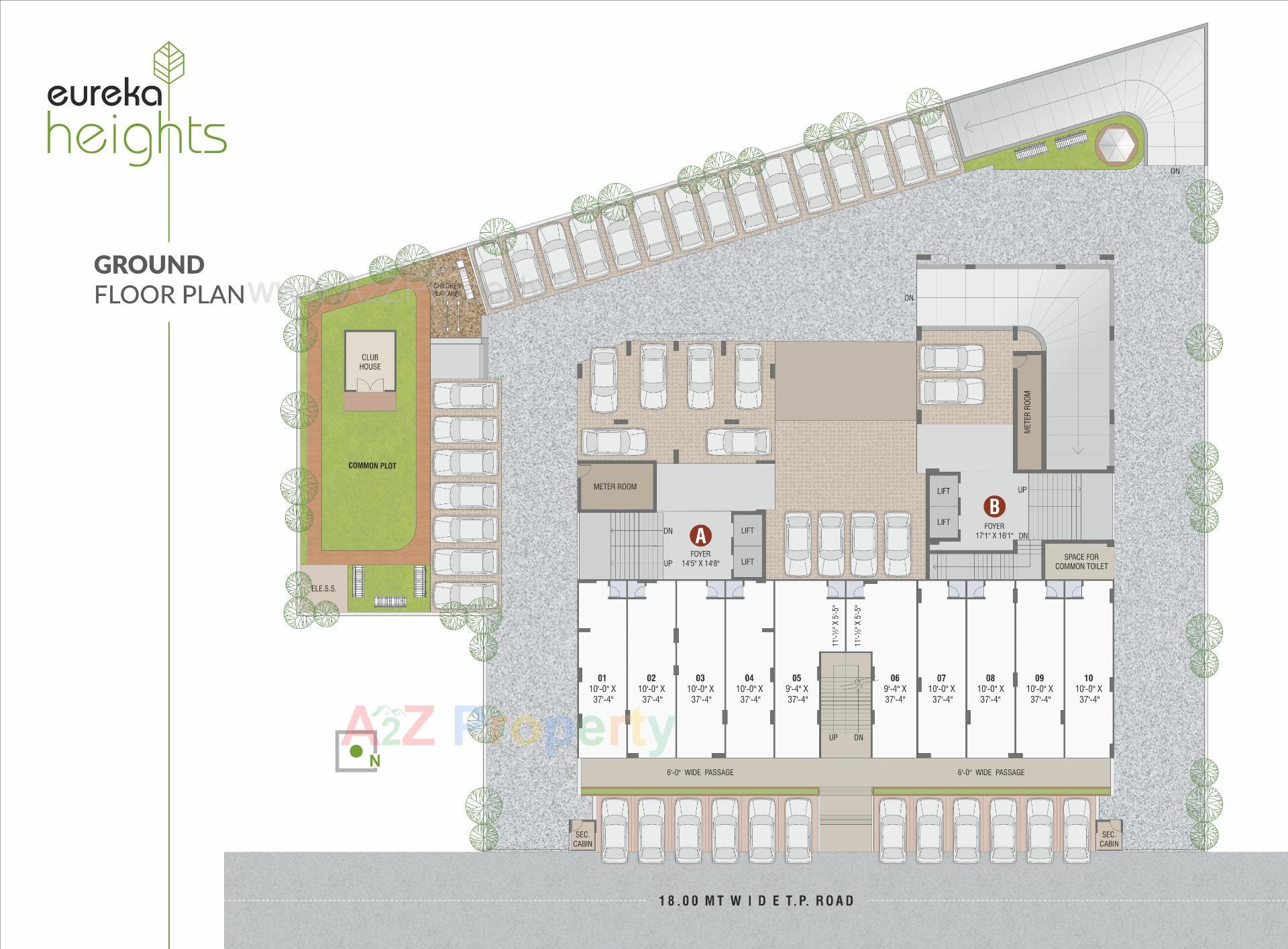 Layout of real estate project Eureka Heights located at Wadaj, Ahmedabad, Gujarat