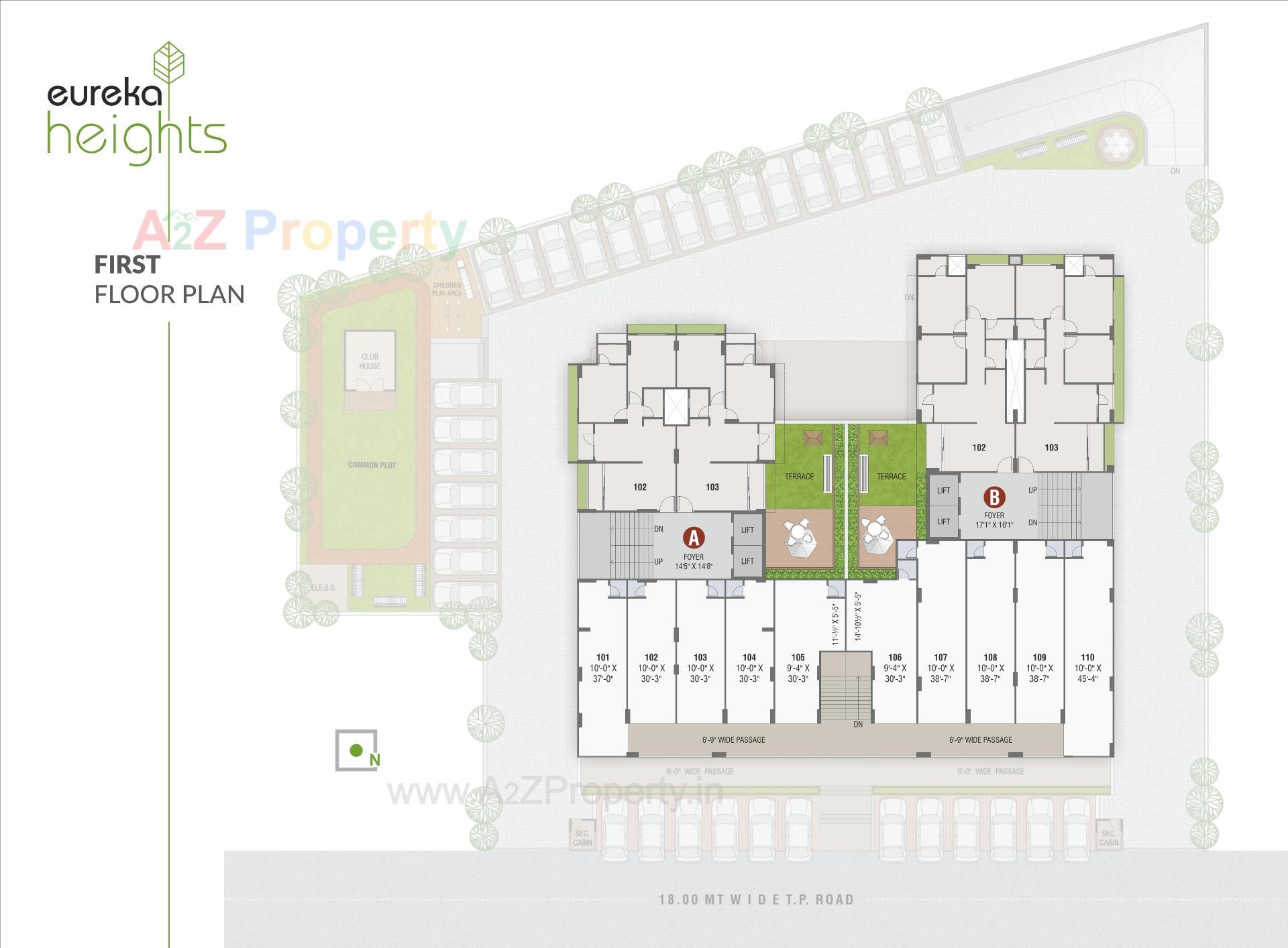 Layout of real estate project Eureka Heights located at Wadaj, Ahmedabad, Gujarat