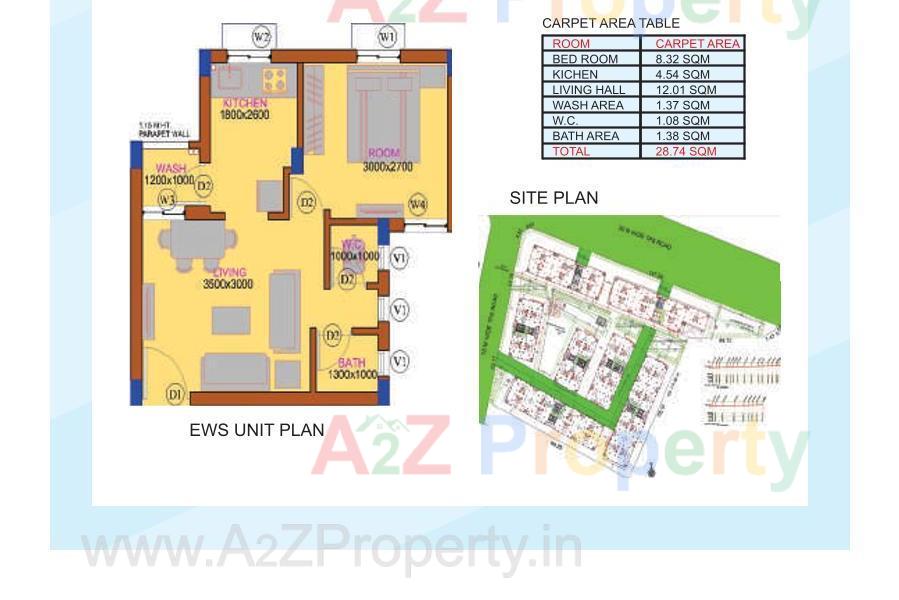 Layout of real estate project Ews located at Makarba, Ahmedabad, Gujarat