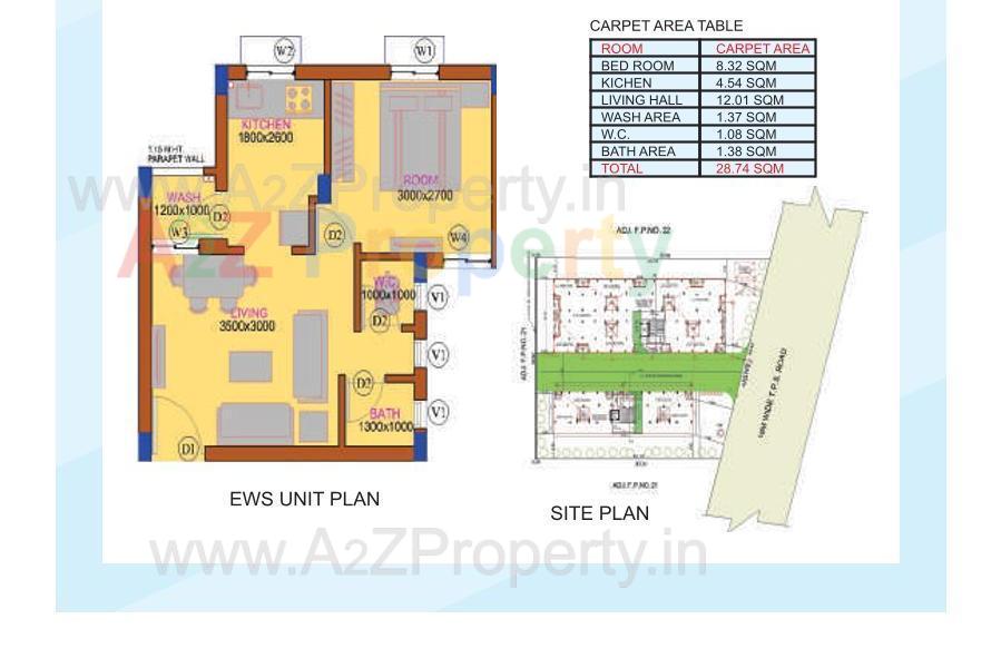 Layout of real estate project Ews located at Makarba, Ahmedabad, Gujarat