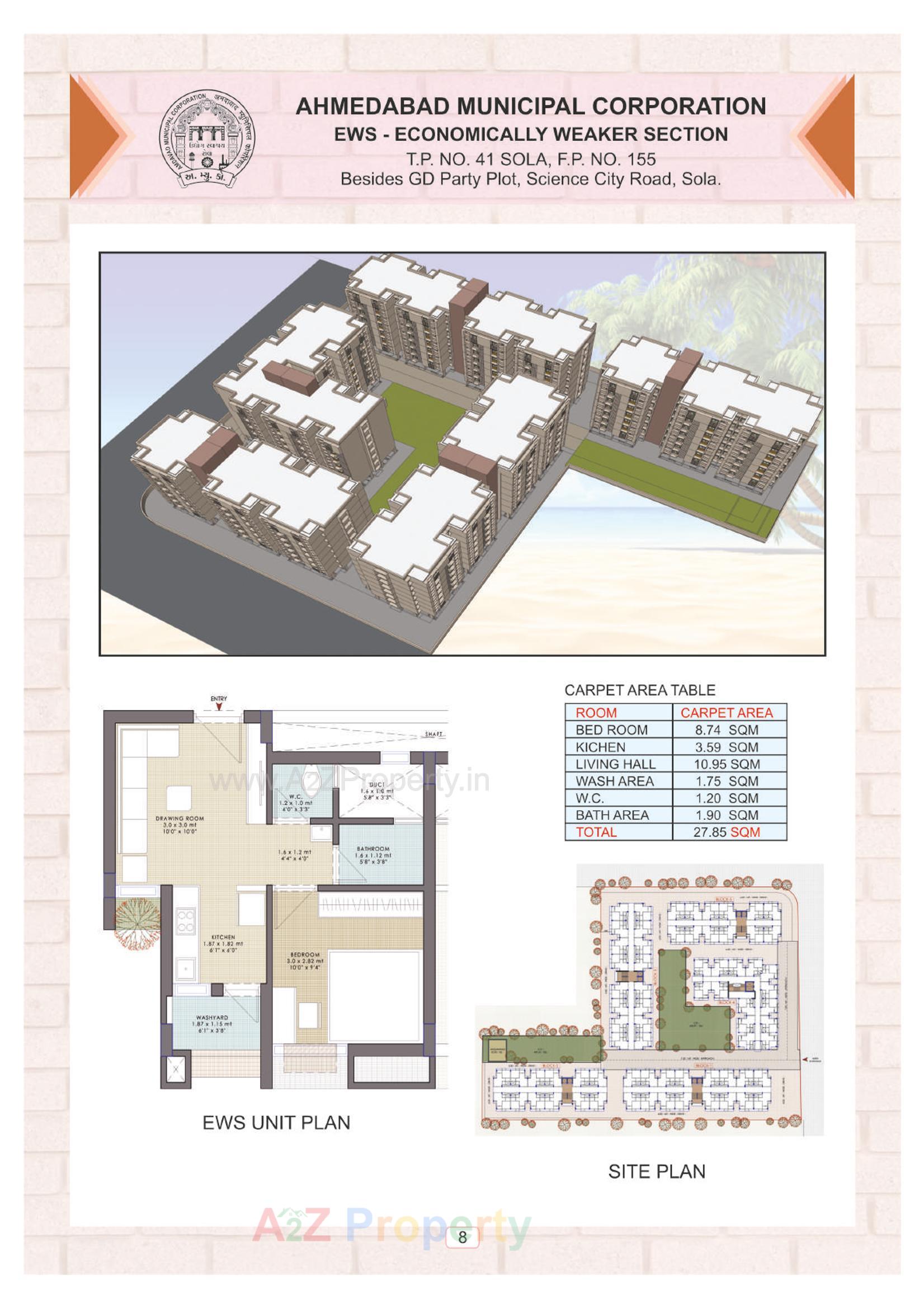 Layout of real estate project Ews 50 located at Thaltej, Ahmedabad, Gujarat
