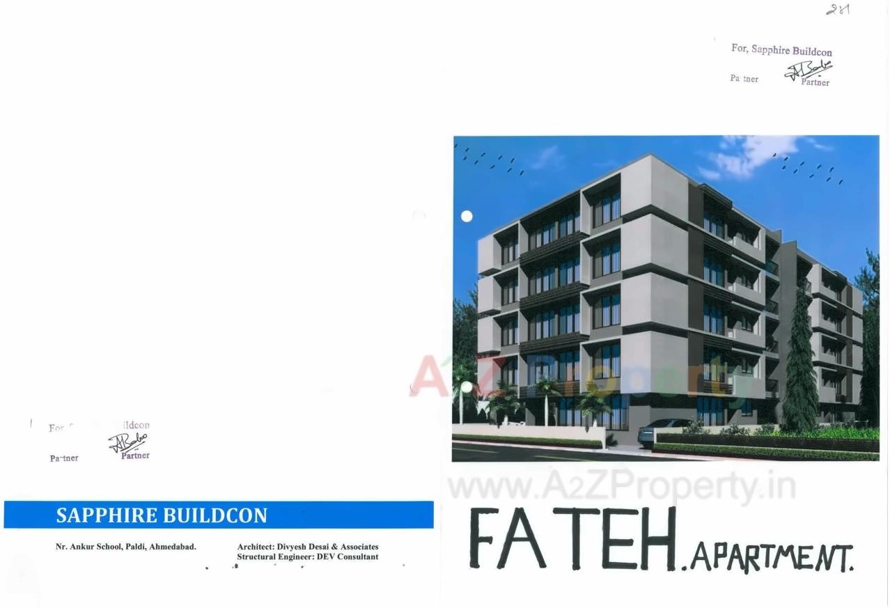3D Elevation of real estate project Fateh Apartment located at Paldi, Ahmedabad, Gujarat