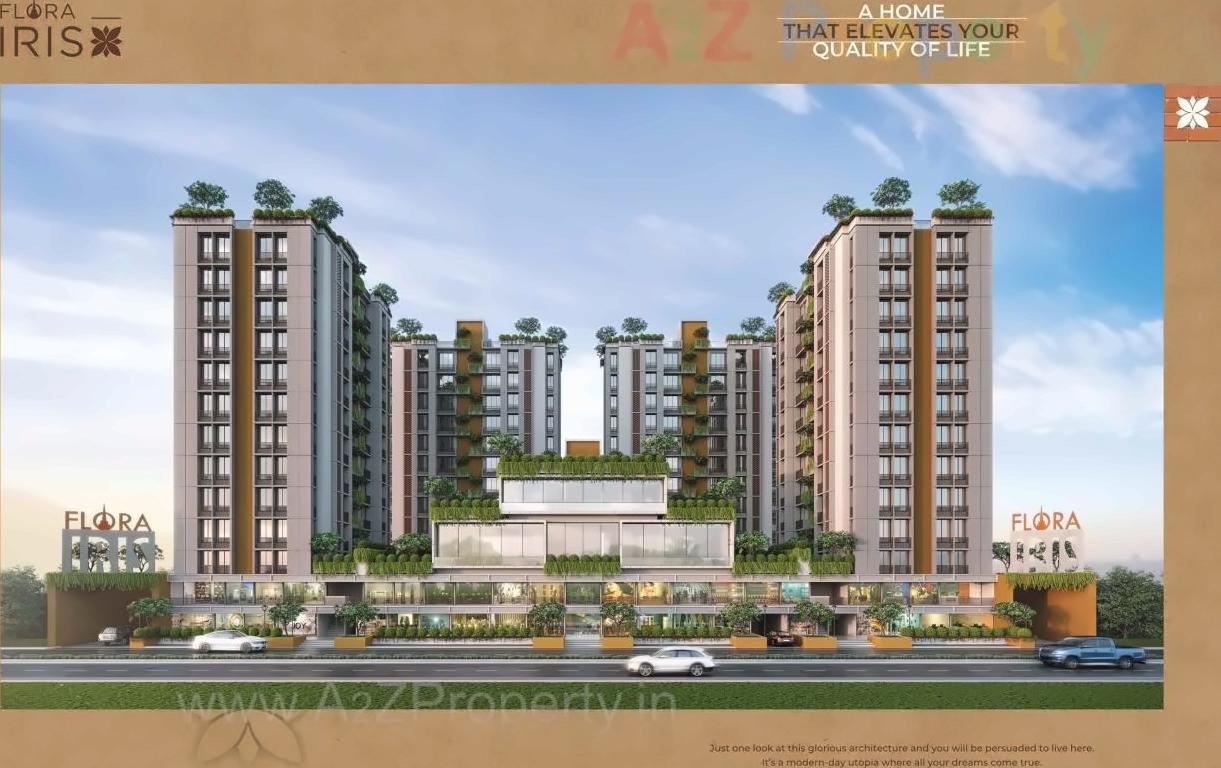 3D Elevation of real estate project Flora Iris located at Ghuma, Ahmedabad, Gujarat