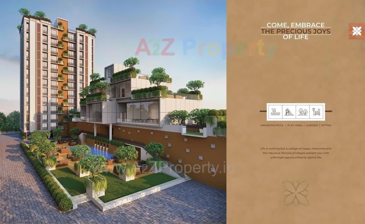 3D Elevation of real estate project Flora Iris located at Ghuma, Ahmedabad, Gujarat