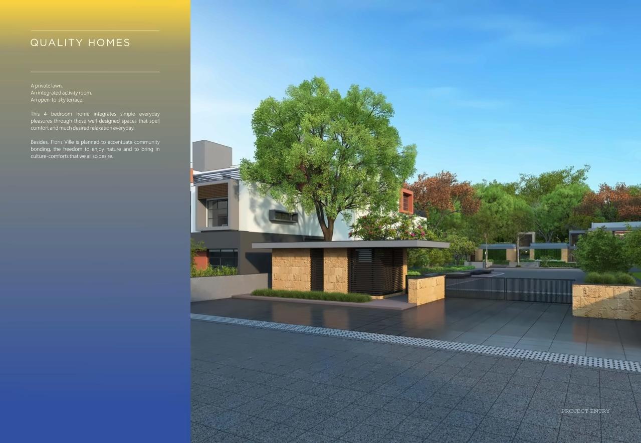 3D Elevation of real estate project Floris Villa located at Sanand, Ahmedabad, Gujarat